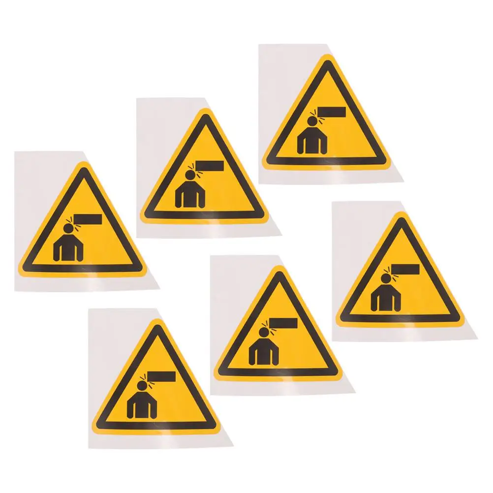 4 Pcs Warning Signs Stickers Stair Door Entry Safety Logo Pvc to Prevent Head Collision