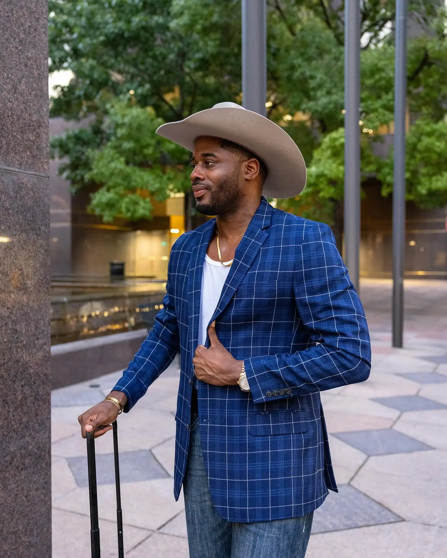 Traje azul real para hombre, Blazer a cuadros, esmoquin de graduación, solapa con muescas, ropa de novio de boda, chaqueta única