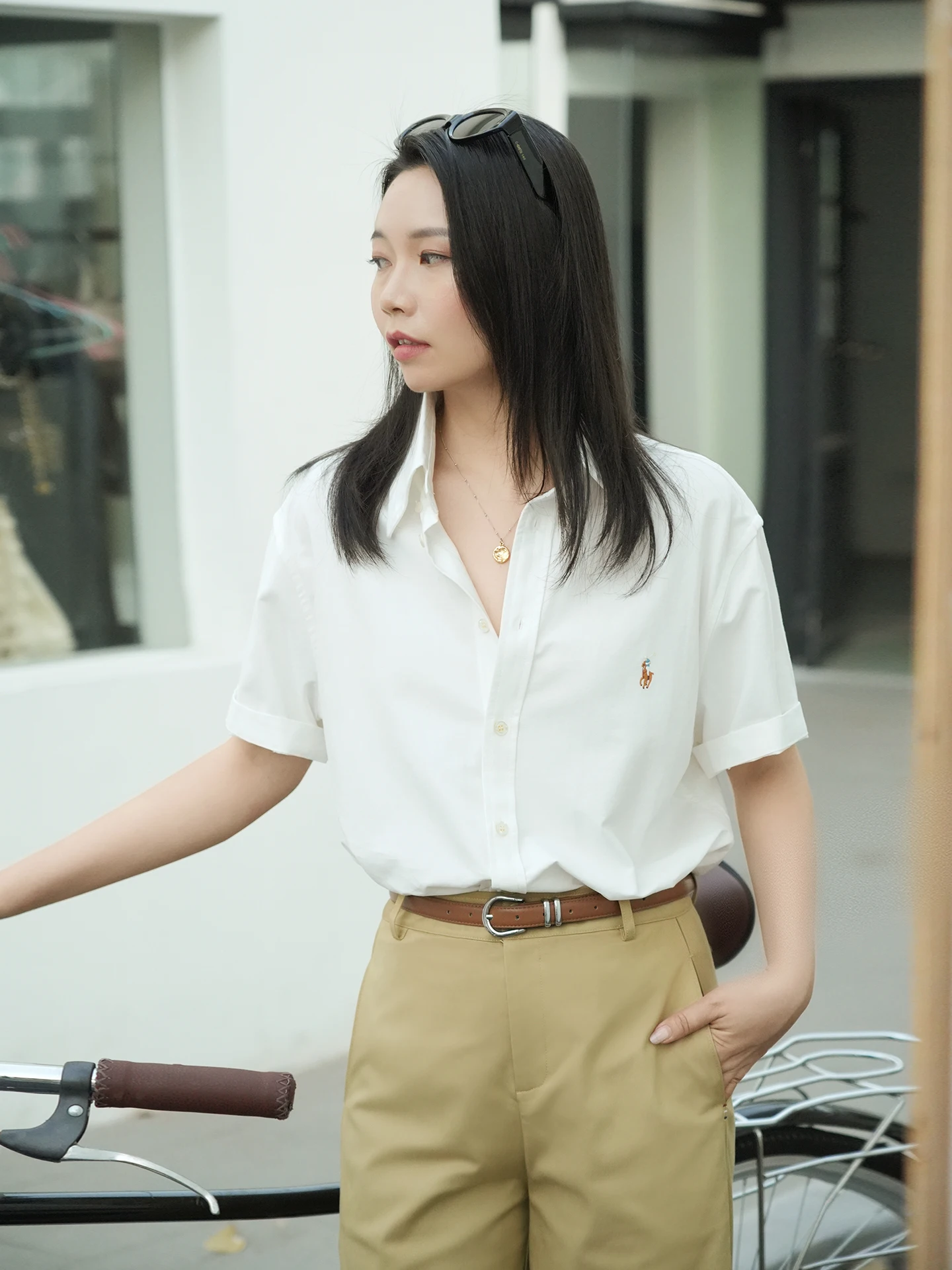 

High Quality Pure Cotton Loose Short Sleeve Shirt Tng2 Studio Casual Style Breathable Comfortable Women's Summer Top