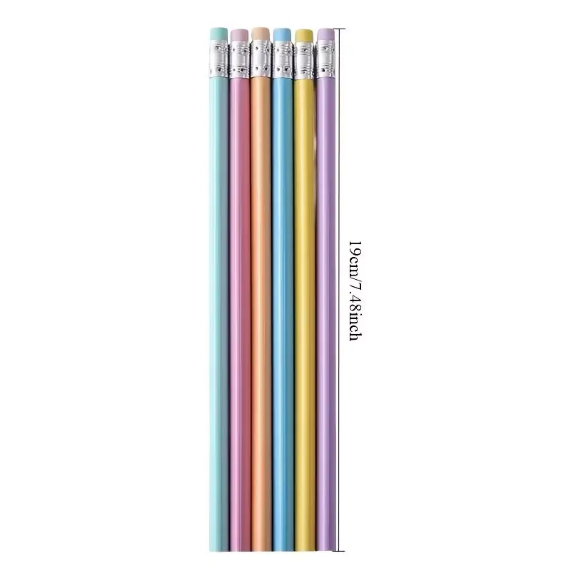 25pcs of macaron-colored HBpencils with eraser design.These pencils are suitable for school and office writing, as well as gifts