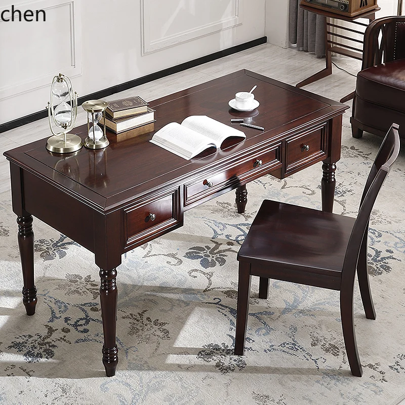 HT solid wood  simple small apartment room home writing desk study desk computer