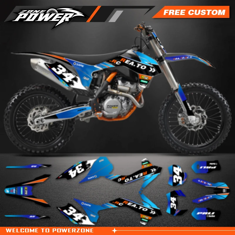 

Наборы наклеек Powerzone Custom Team для KTM 125 200 250 300 350 450 500 EXC XCW 2014-2016 SX SXF 2013-2015 36