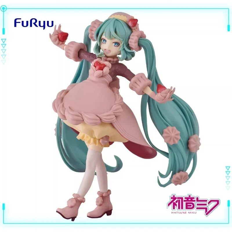 FuRyu Original Genuine Vocaloid Singer Hatsune Miku Exc∞d Creative Figure SweetSweets Macaroon Ver 21cm Model Toy Figures Gifts