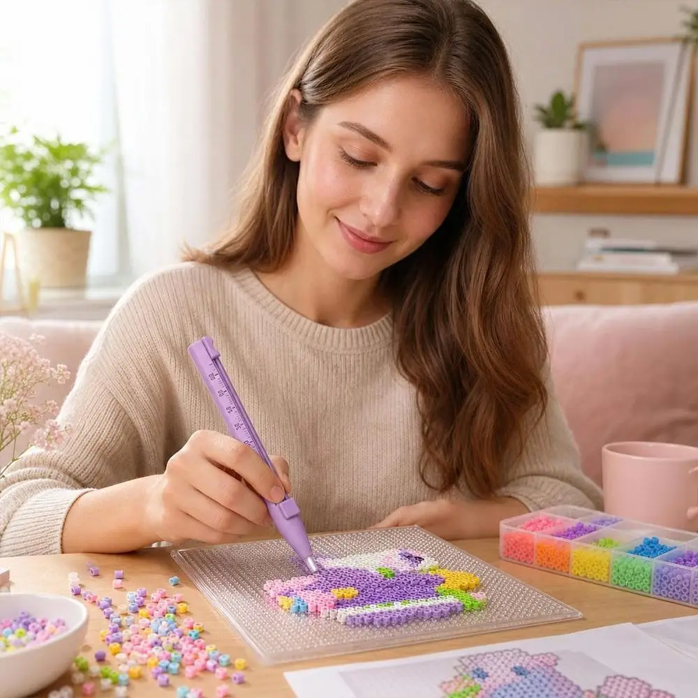 Automatic Dispensing Bean Dispenser Pen Press Operated Smooth Flow Perler Bead Pen Handheld No Clog Bead Placement Pen