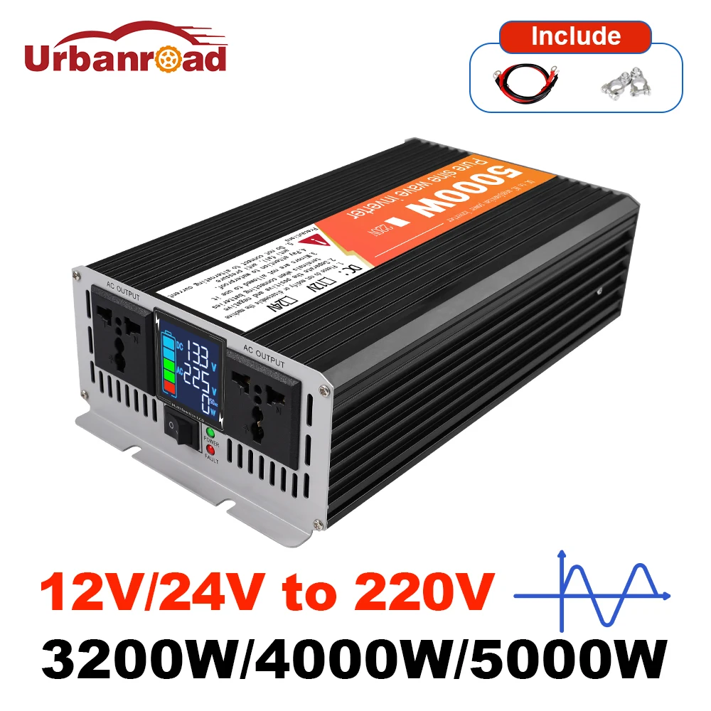 Pure Sine Wave Inverter 12v 24v To 220v 50Hz 60Hz Car Inverter 3200W 4000W 5000W Voltage Converter Power Solar Inverter