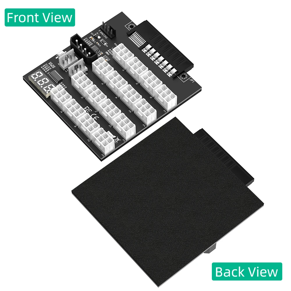 ATX Fonte de alimentação Breakout Board Adapter com Flash LED, 12x6Pin, HP 733428-101, 720620-B21, 830272-B21, 720478-B21, 830262-001 PSU