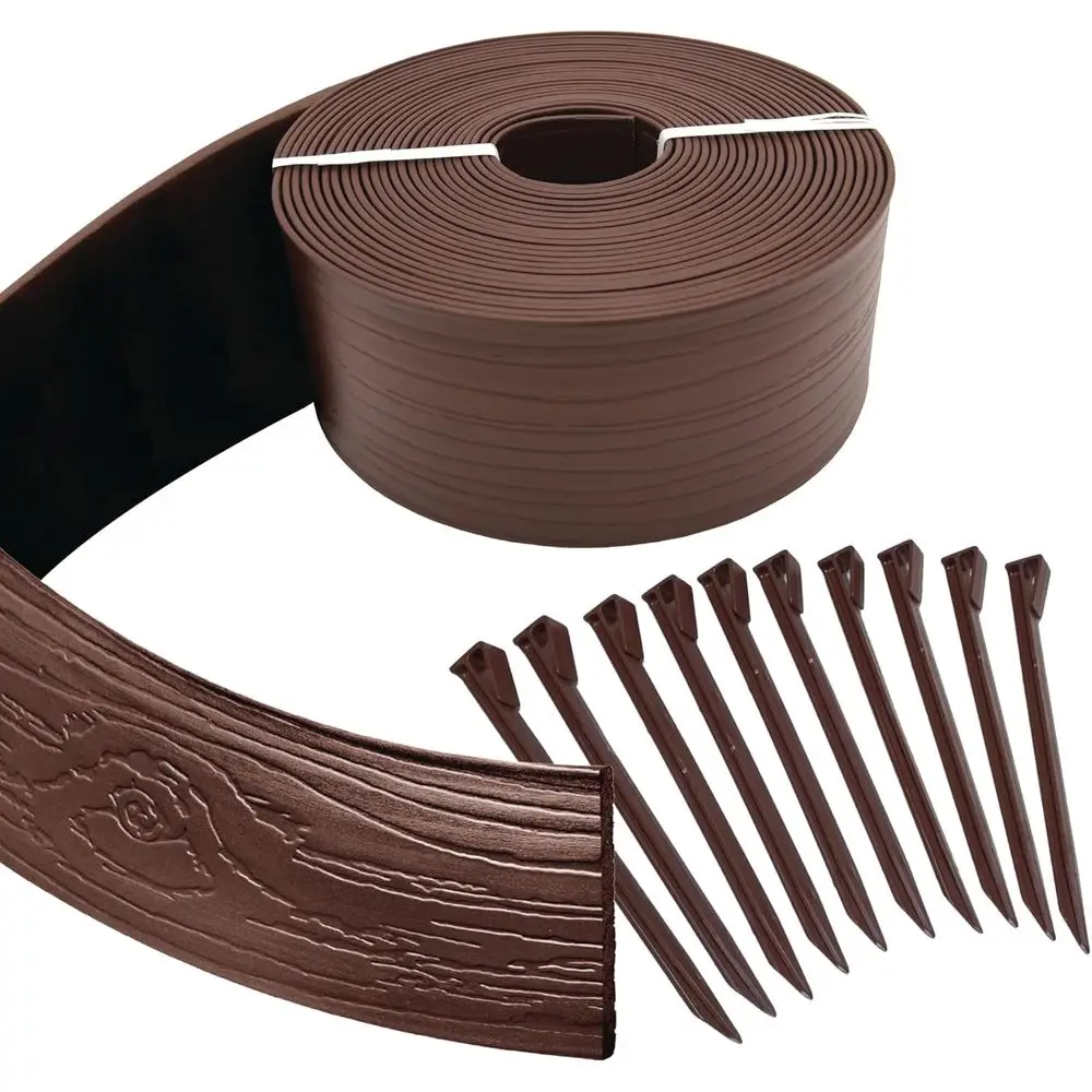 

Спиральный барьер для террасы, 5 x 40 футов, для защиты от травы, с 10 колышками, коричневый