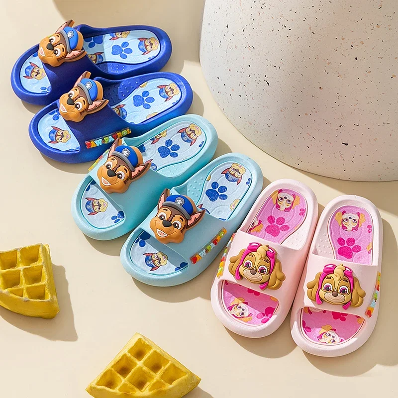 PAW PATROLChildren Slippers  Soft Sole Cartoon Slipper Women Man Bathroom Sandal  PVC Non-slip Children Shoes Sandals gifts