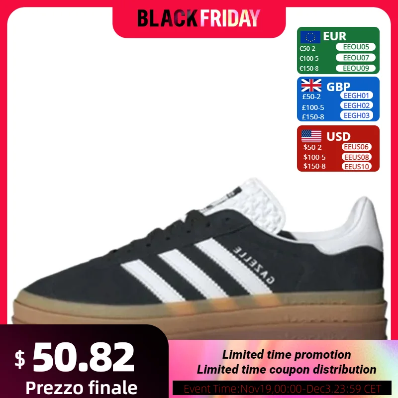 Adidas Gazelle Bold Woman Casual German Training Shoes Suede Thick Soled Outdoor Non-slip Comfortable Female Skateboard Sneakers