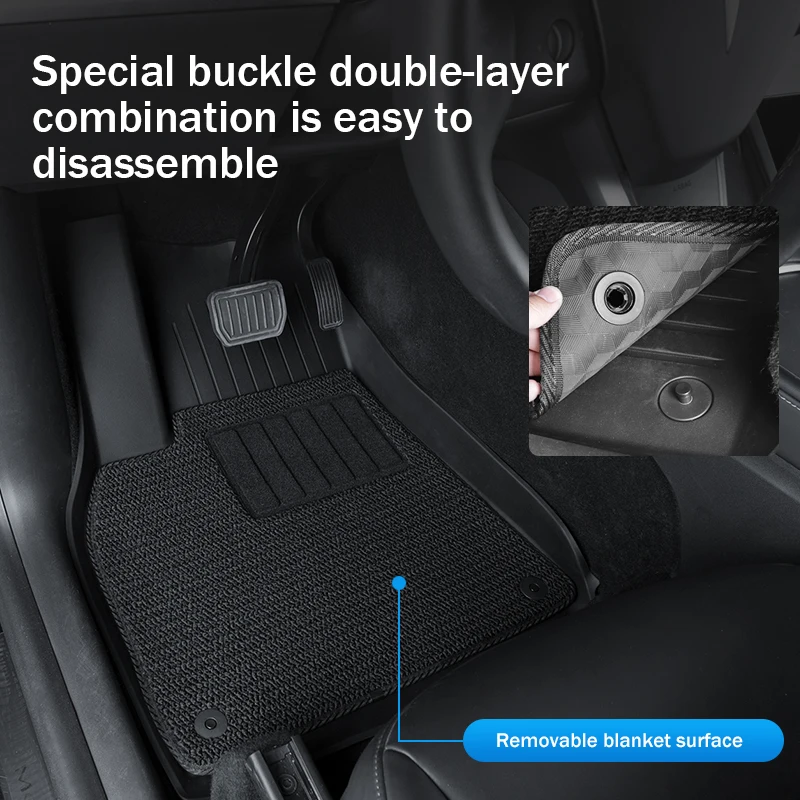 For Tesla Model Y 3 Duty Floor Mats Left Rudder LHD Liners All-Weather Anti-Slip Waterproof 5 Seat Heavy 2021 to 2023