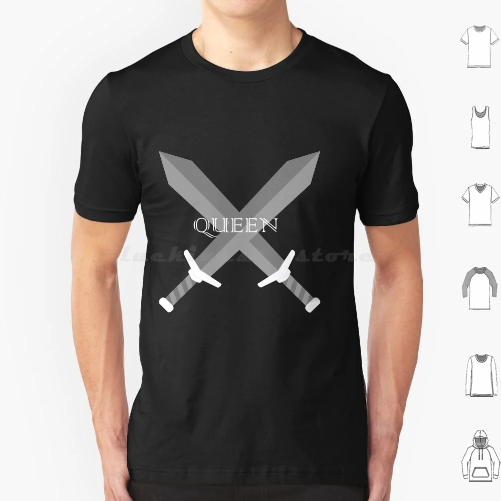 Camiseta de algodón con espadas de Reina para hombre y mujer, estampado artesanal de reina, reina de corazones, espadas, rey, Reino, corona, estilo, Humor divertido, Edad Media
