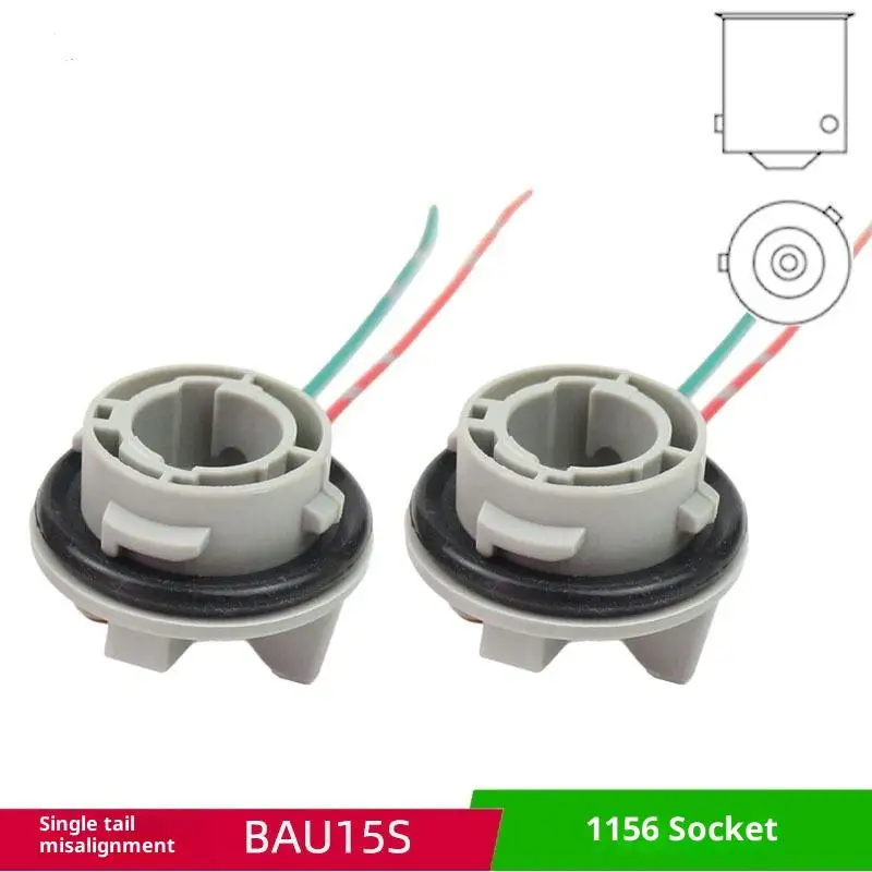2Pcs Auto Led Lights Bulb Socket Connector 1156 Angled BAU15S Lamp Holder P21W Adapter Car Light Base