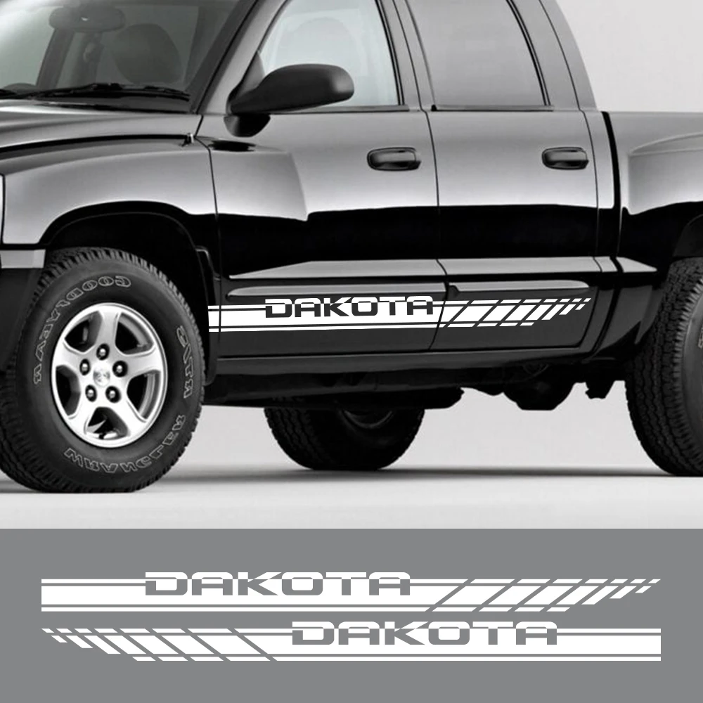 Car Stickers Pickup Door Side Stripes Decals For Dodge Dakota SLT SXT 5.9 R/T V6 Truck Graphics Decoration Auto Accessories