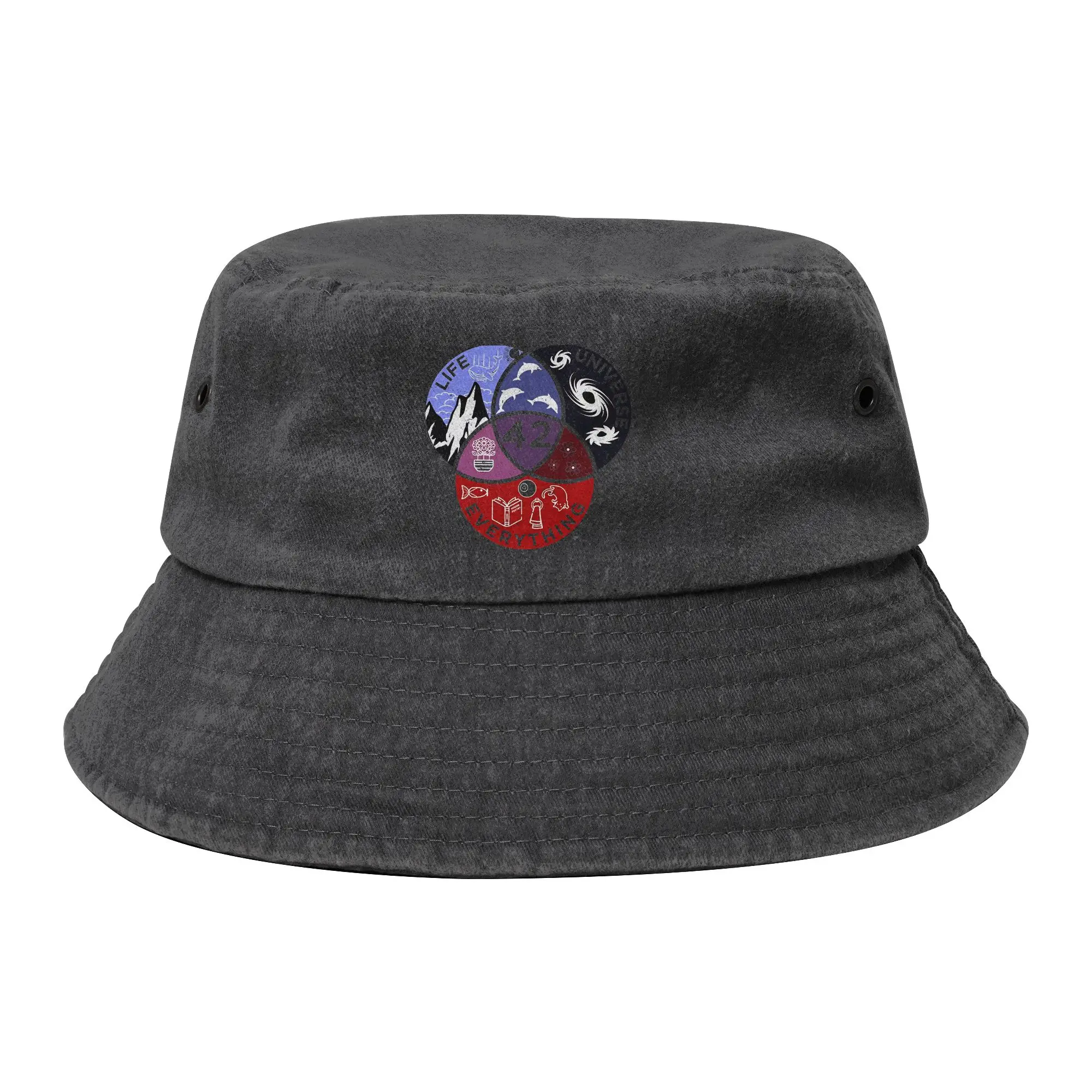 dont panic 42 The Answer To Life Cotton Bucket Hats for Women Men Summer Vocation  Denim Bob Hat Fashion for Vacation