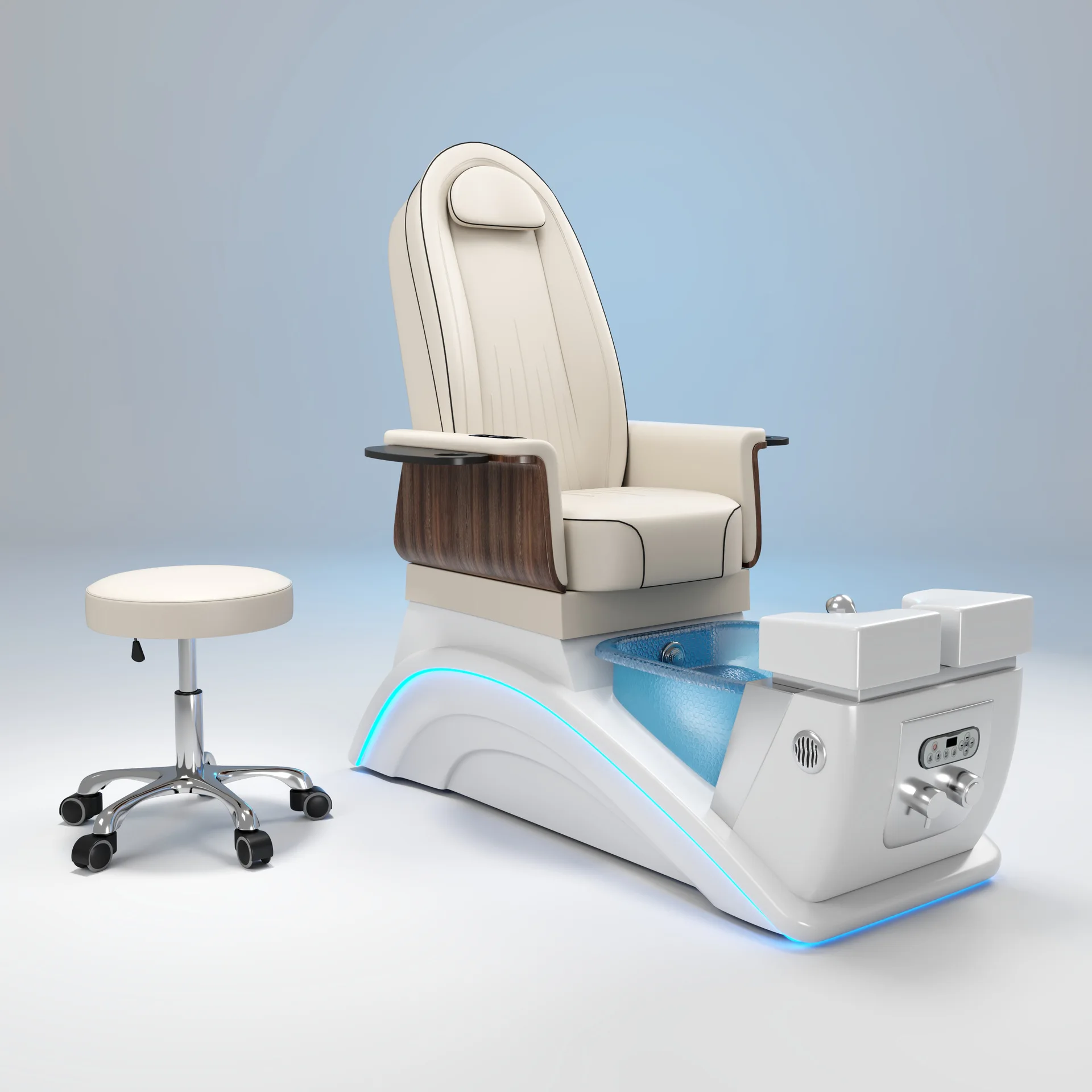 Electric Massage Pedicure Chair, Spa Salon Foot Soak Sofa, Beauty Nail Parlor, Manicure Pedicure Relaxation, 5-in-1 Function