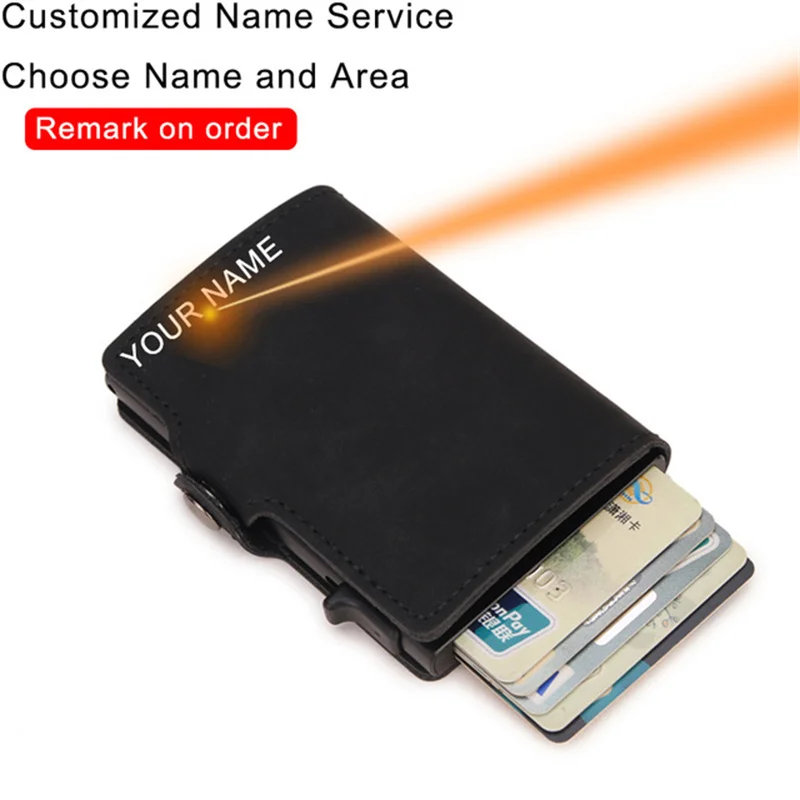 

Customized Engraving Wallet 2023 Smart Wallet Credit Card Holder RFID Woman Men ID Bank Card Holder Anti-theft Wallets Purse Bag