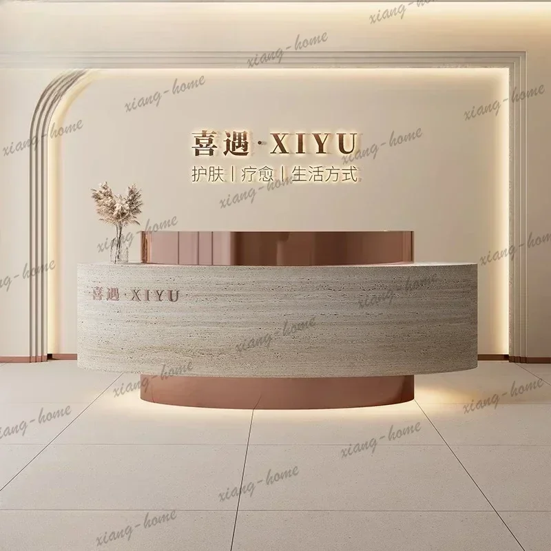 LJY Reception Desk Beauty Salon Training Institution Luxury Bar Counter Women Clothing Store Checkout Modern Company Front Desk
