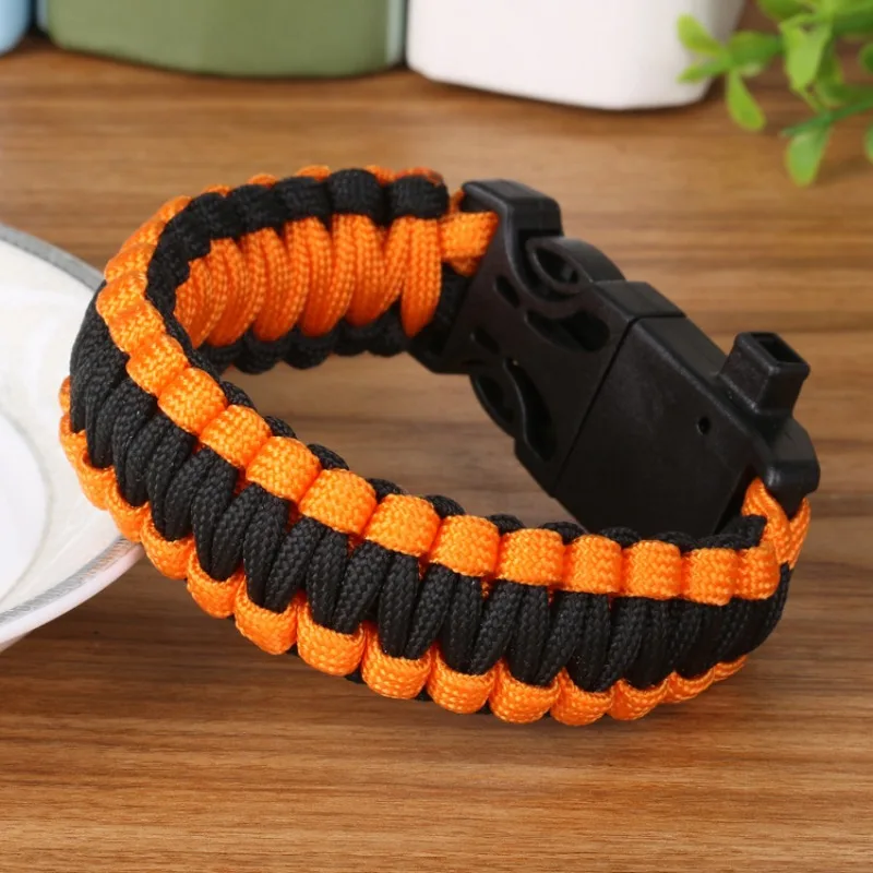 Men Women Paracord Outdoor Survival Bracelet Multi-function Camping Rescue Emergency Rope Bangles Compass Whistle 3 in 1