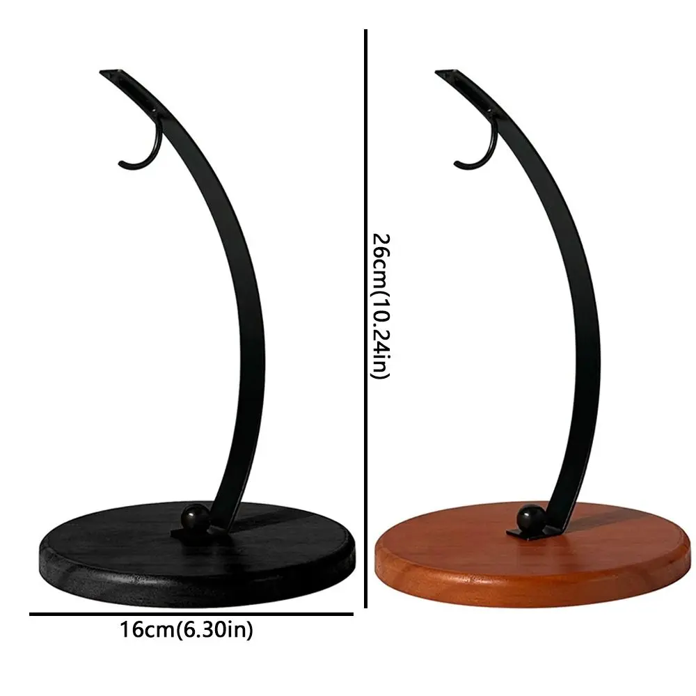 Draining Metal Banana Holder Stable Stand With Wood Base Fruit Storage Holder Hanging with Hook Banana Hanger Rack Home Use view 6