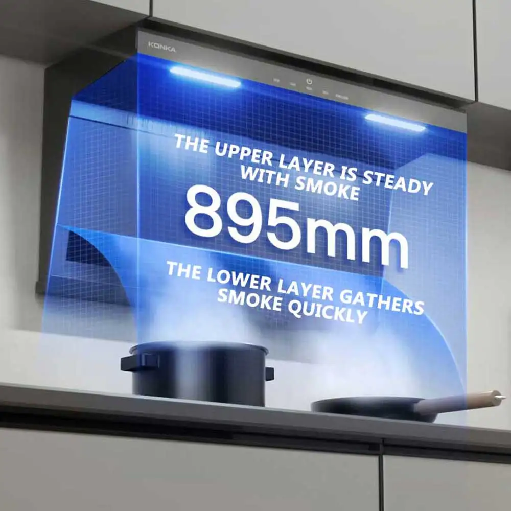 Автоматическая очистка кухонная вытяжка верхняя всасывающая вытяжка Бытовая Campanas De Cocina extractora Hotte кухня