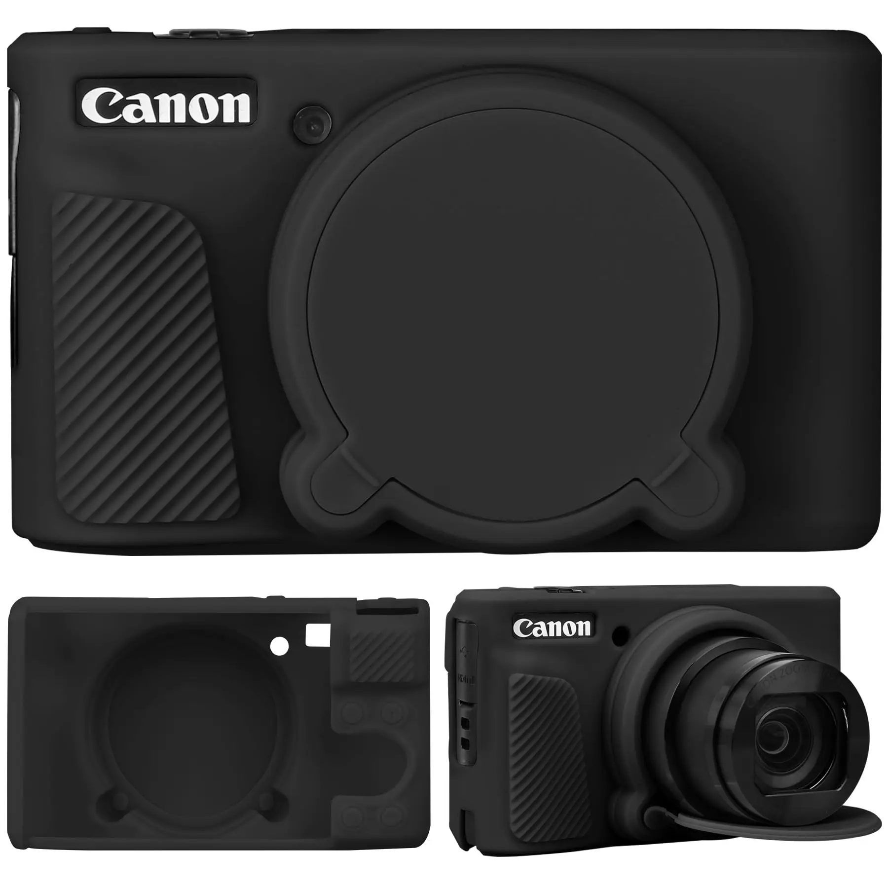 Kameratasche für Canon PowerShot SX740 / SX730 Digitalkamera, weiche Silikon-Schutztasche, abnehmbare Objektivabdeckung, Zubehör