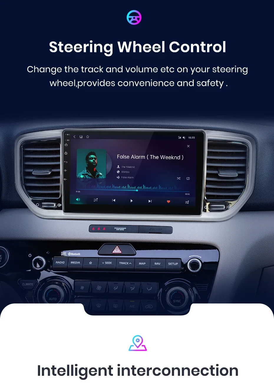Junsun kabelloses carplay android auto radio für kia sportage 4 ql 2009-2015 auto intelligente systeme rds bt dsp 2 din autoradio – Detail 13
