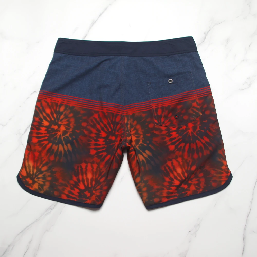 Blue Red Printed Boardshorts Men\'s Surf Swim Trunks 4-way Stretch Quick-dry Waterproof Thin Beach Shorts Bermuda Swimwear