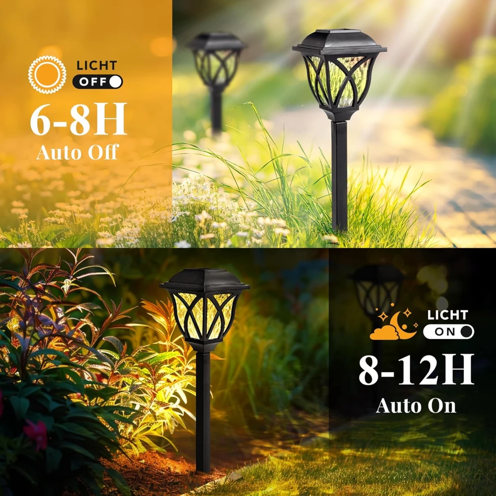 6/8 Pack Solar Yard Lights Bright Lawn Lights Outdoor Waterproof Led Solar Pathway Lights Landscape Path Lights