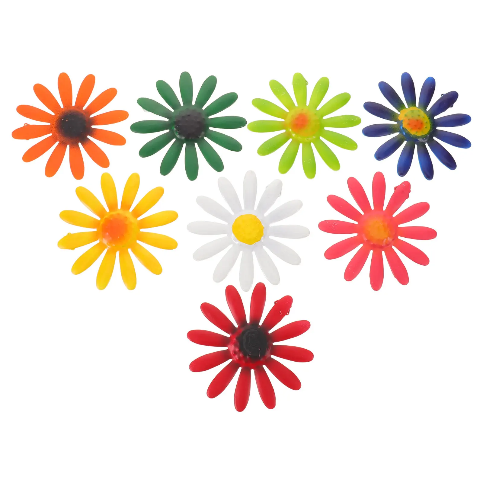 8pcs Colorful Metal Daisy Wall Decor Daisy Flower Waterproof Self Adhesive Vinyl Sticker Decal for Car Truck SUV Laptop Wall