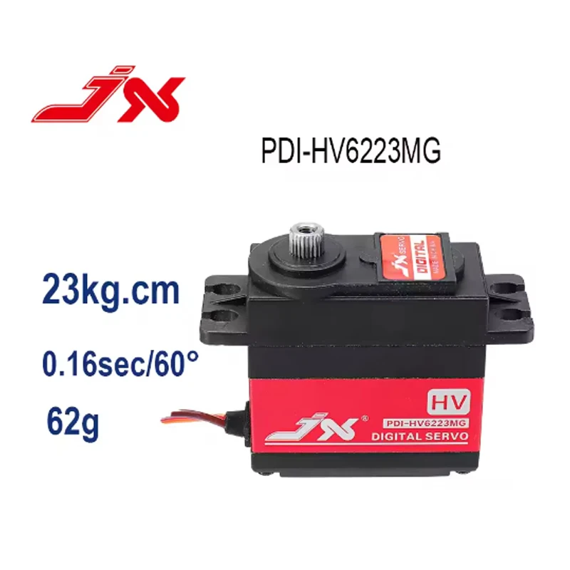 JX Servo PDI-HV6223MG 8.4V 23KG 0.16 วินาทีเกียร์โลหะดิจิตอลมาตรฐาน Servo สําหรับ RC รถหุ่นยนต์เครื่องบินอะไหล่