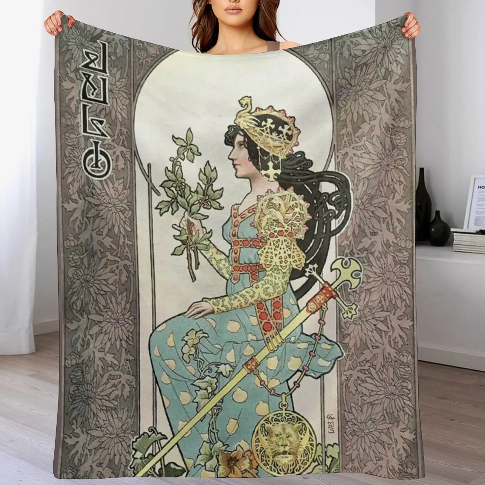 

HD. July - Calendar, by Gaspar Camps (1902) HIGH DEFINITION Throw Blanket Soft Warm Blanket Gift for Men Women Adults