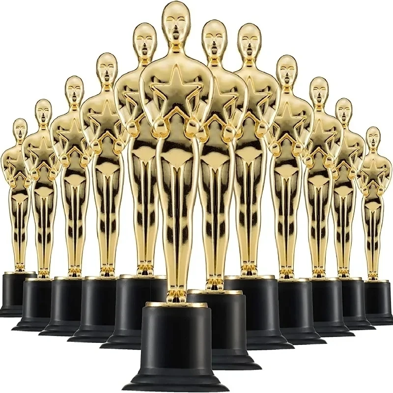 12/24PCS Model Oscar Statuette Toy Mini Trophies Kids Award Gifts Reusable Baking Decoration Baking Accessories Sport  Prop