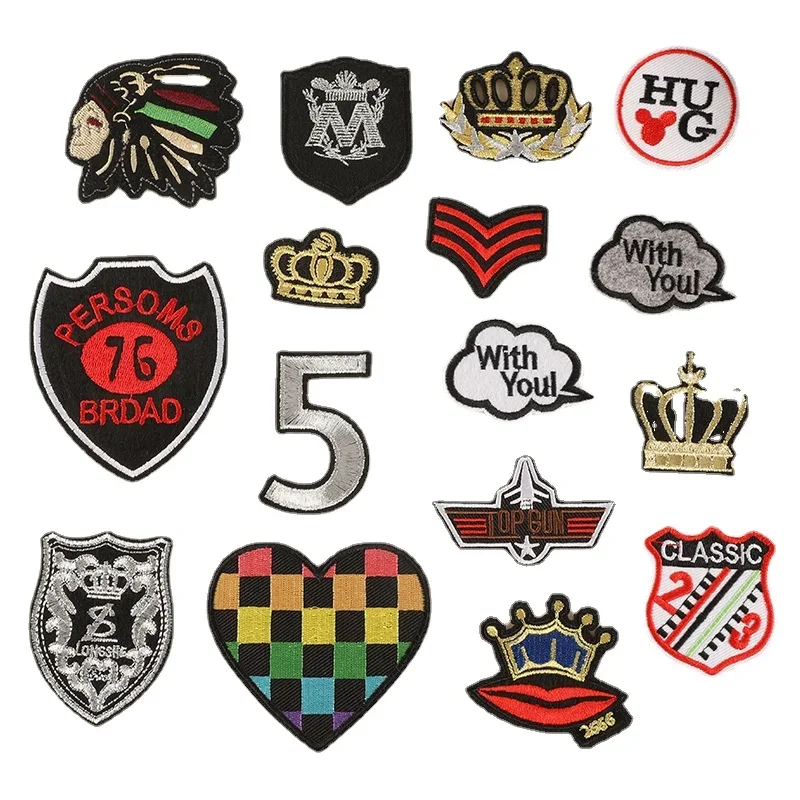 

50pcs/Lot Luxury Embroidery Patch Number Love Heart Crown Cloud Indian Shirt Clothing Decoration Accessory Craft Diy Applique