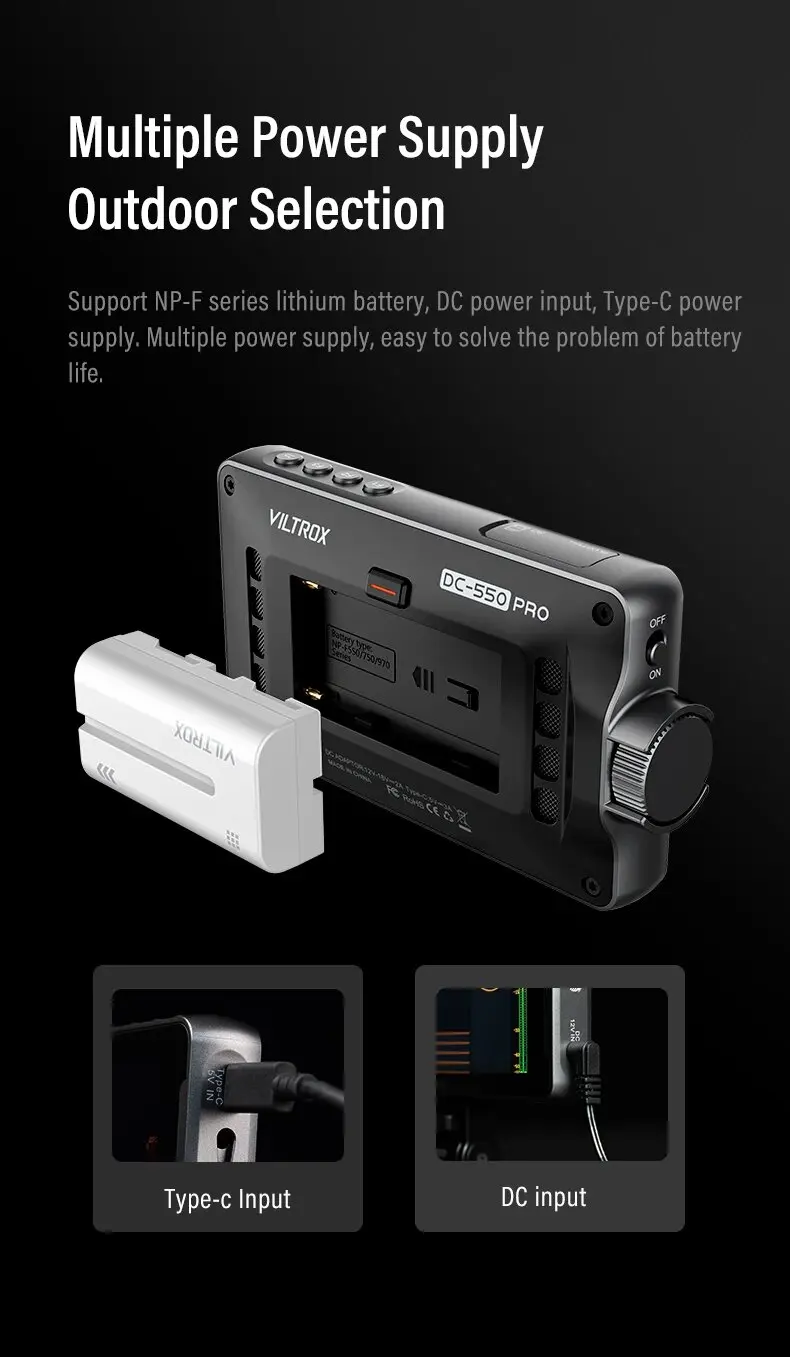 VILTROX DC-550 Pro II 5,5" Tragbarer Feldmonitor 1920×1080 4K HDMI Touchscreen-Videomonitor mit 3D LUT für Kamera-Videografie – Detail 18