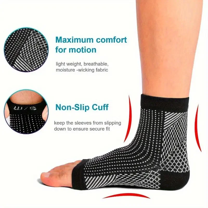 Women's 4-Pair Sports Compression Socks - Sweat-Absorbing, Breathable, Elastic Heel, Moisture-Wick, Supportive - Ideal for Outdoor Sports, Running, Cycling, Foot