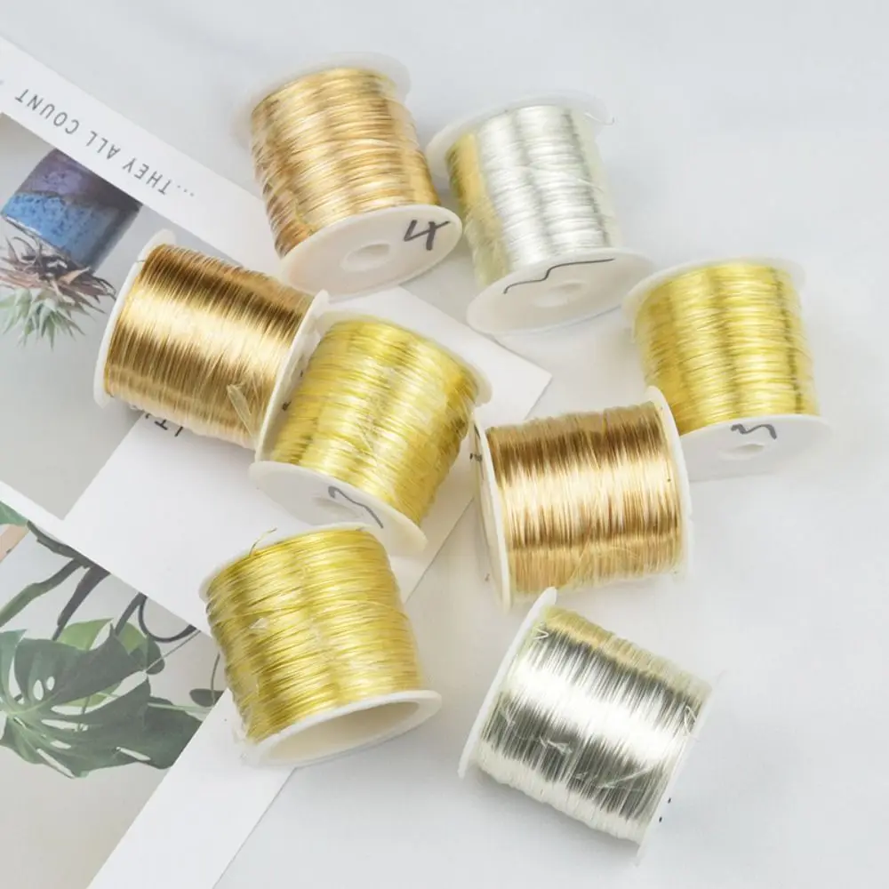 100Meters/roll Gold Plated Brass Copper Wire Handmade Crafts 0.3mm 0.4mm Jewelry Making Wire DIY Handmade Brass Wire