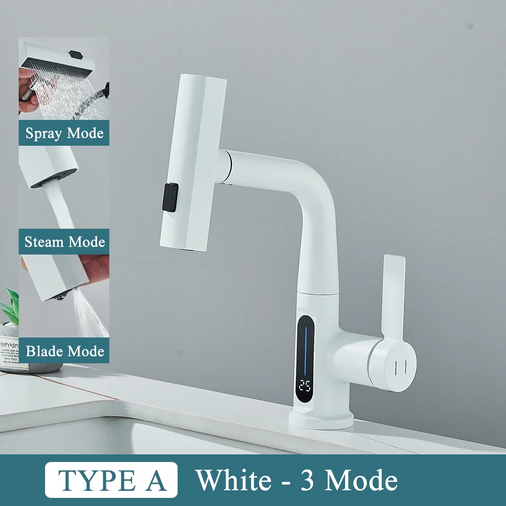 MYQualife Wasserfall Temperatur Digital Display Becken Wasserhahn Lift Up Down Stream Sprayer Heißes Kaltes Wasser Waschbecken Mixer Waschen Wasserhahn Für Badezimmer 6