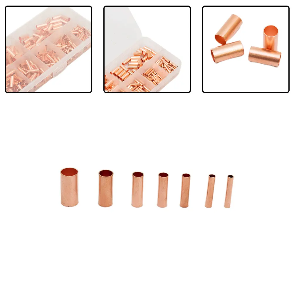 

Terminal Kit Copper Tube Workshop Tube Welded Sealed 250Pcs Parts Replacement Accessories Butt Wire Cable Crimp Brand New