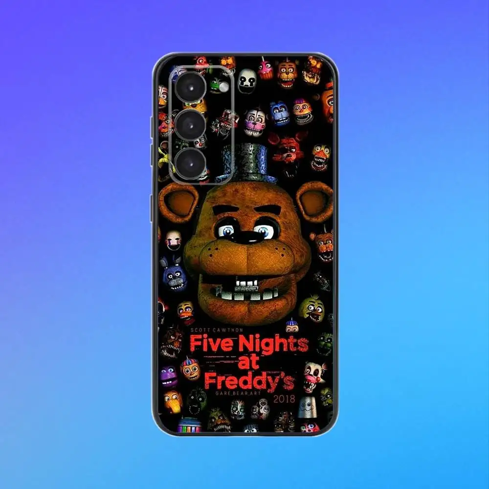 Funda de teléfono Five-Nights-At-Freddys F-Fnaf para Samsung Galaxy A73,A72,A71,A70,A53,A52,A51,otros cubierta negra suave