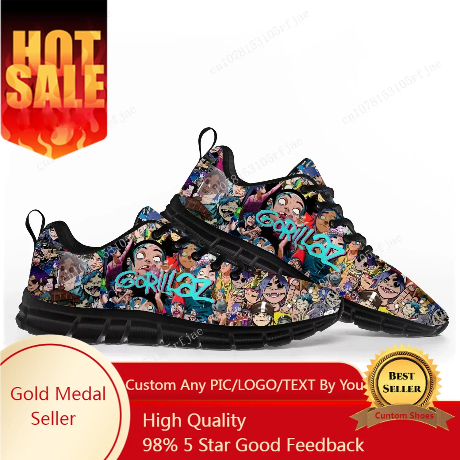 

Gorillaz Band Sports Shoes Mens Womens Customized Sneakers Casual Tailor-Made Shoe Couple Shoes