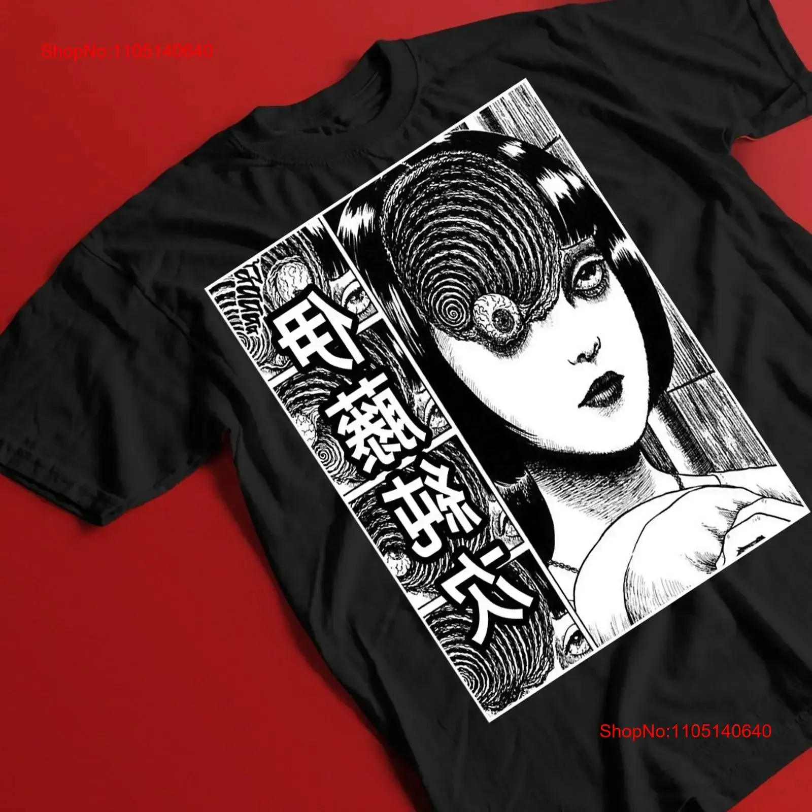 تومي جونجي إيتو أنيمي مانغا تي شيرت رعب ياباني عتيق مغسول كاجوال ناعم للجنسين ممتد مريح