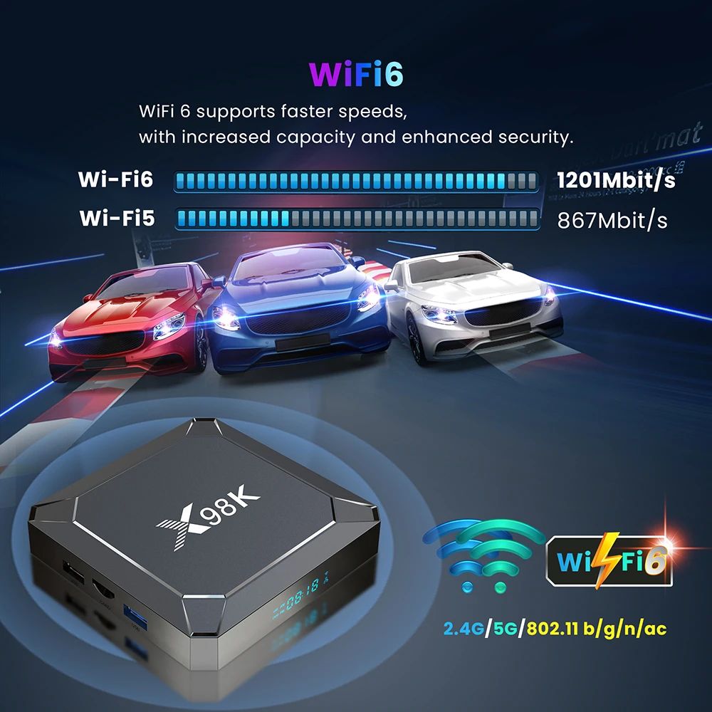 X98K Android 13 TV Box Rockchip RK3528 8K Decodificação de vídeo 4GB 32GB WIFI6 BT 5.0 Media Player 4K HDR 2GB 16GB TV Set Top Box