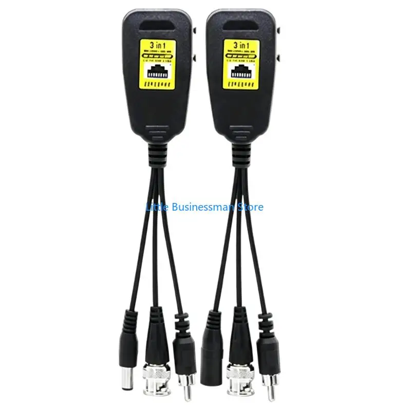 Analog CCTV Video Balun Adapter Set DC5521 Power Cable for Office and Warehouse M76A