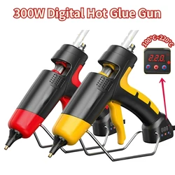 300W Hot Melt Glue Gun Digital Display Temperature Adjustable Copper Nozzle Use 11 Mm Glue Sticks Home DIY Tool Thermal Glue Gun