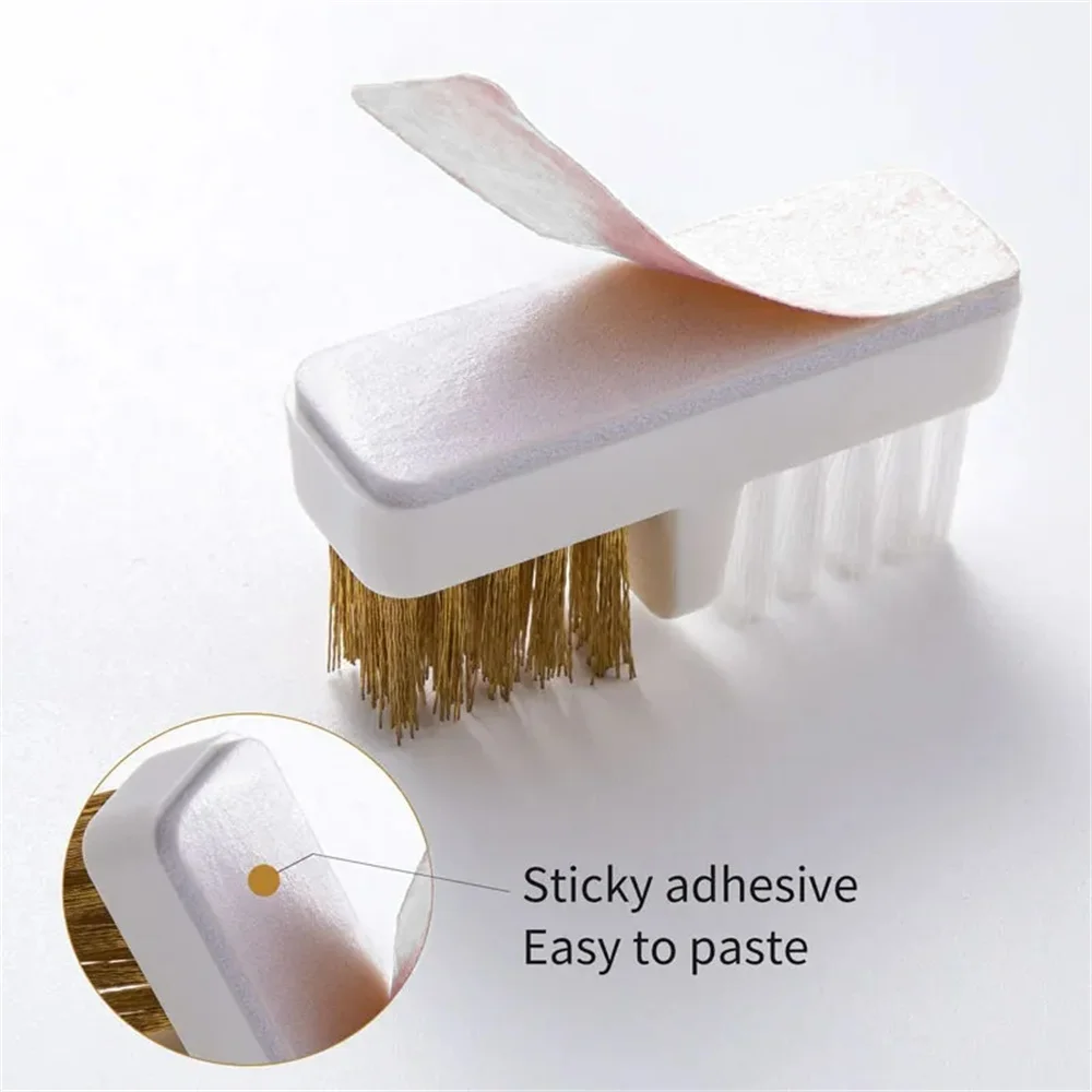Dual Head Cleaning Brush Bristle Scrub Brushes Multifunctional Handheld Cleaner Tool for Shoe Rust Stain Home Surface Washing