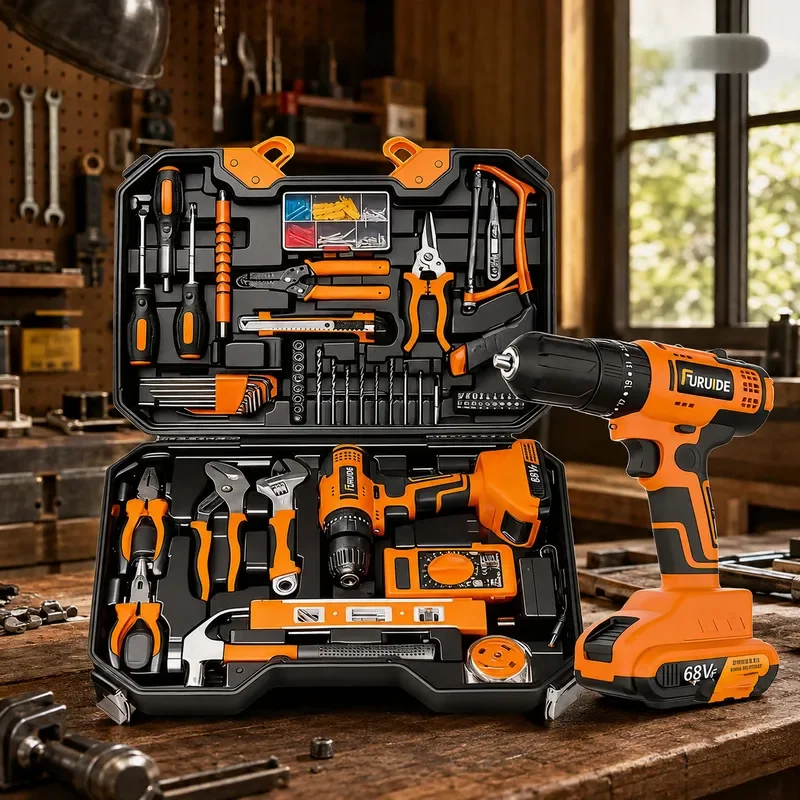 Household Hardware Toolbox Multifunctional Tool Set for Car Electric Drill Home Electronic Maintenance Combination Kit