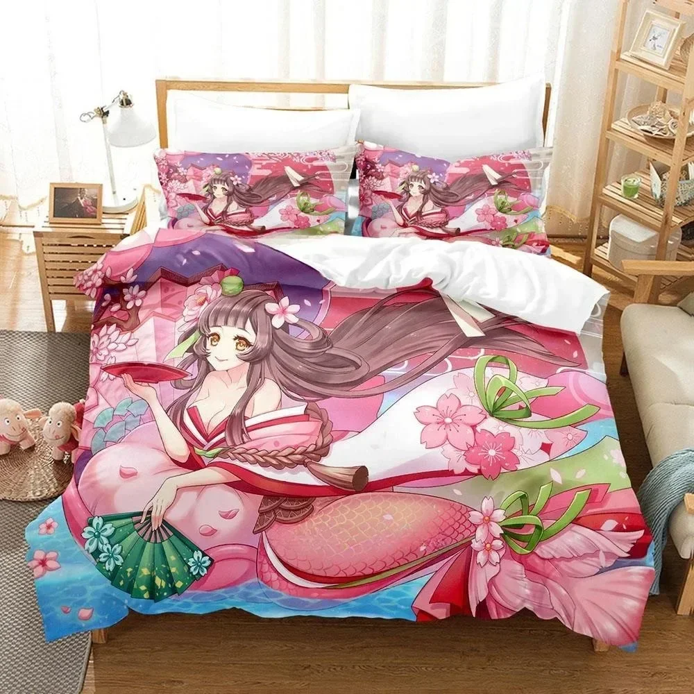 

3D Printing Game Kawaii Girls Onmyoji Bedding Set Single Twin Full Queen King Size Bed Set Adult Kid Bedroom Duvet cover Sets
