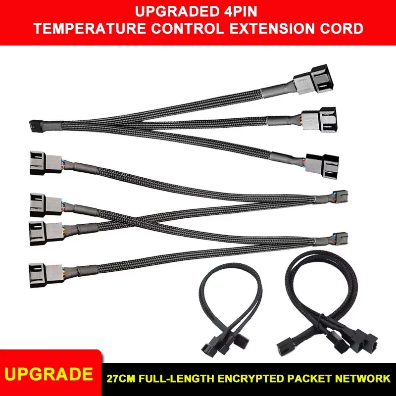 COOLMOON Motherboard 4-Pin Cooling Fan Water-Cooled 4Pin 1 To 2 3 Transfer Wiring PWM Temperature Control Extension Cord