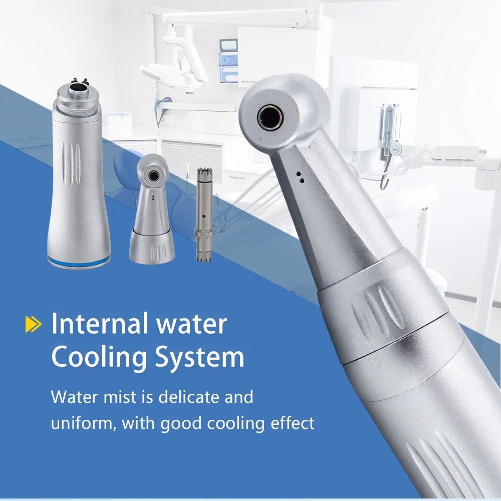 DEASIN Dental Inner Water Spray 1:1 Low Speed Turbine E- generator Contra Angle Blue ring Air motor Low speed handpiece