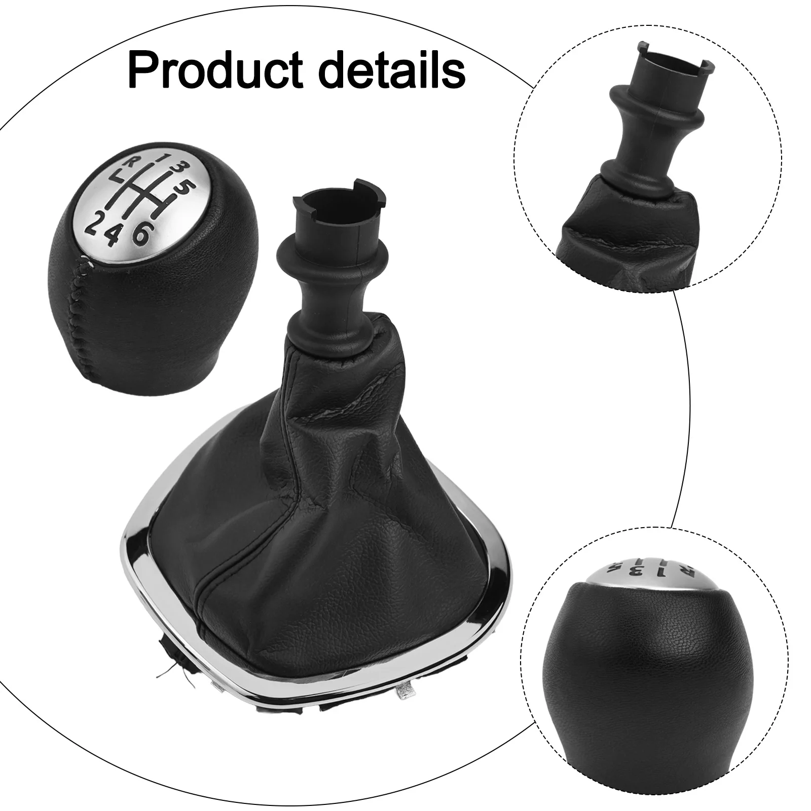 Leather Shift Knob Cover For Trafic Car Interior Upgrade Leather Cover Non-deformation Design For Fiat For Renault